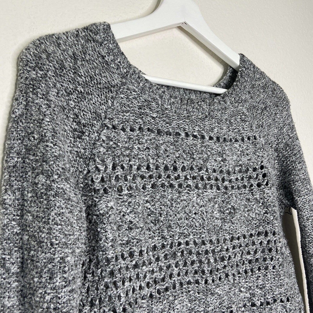 Abercrombie & Fitch Gray Open Knit Sweater Sz XS - Picture 2 of 7